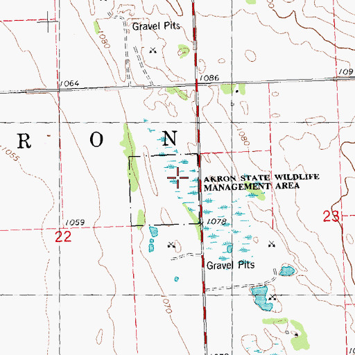 Topographic Map of Akron State Wildlife Management Area, MN