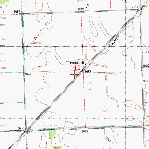 Topographic Map of County Ditch Number Three, MN