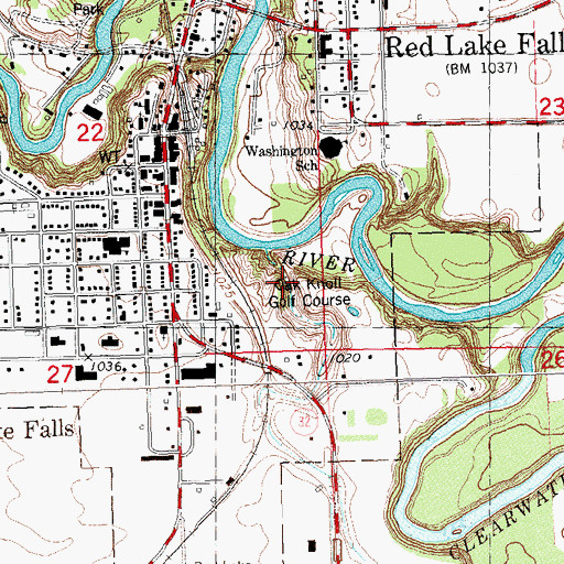 Topographic Map of Oak Knoll Golf Course, MN