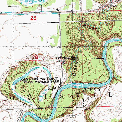 Topographic Map of Huot Cemetery, MN