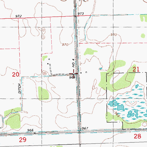 Topographic Map of Lateral Ditch Number Four, MN