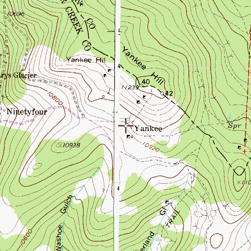 Topographic Map of Yankee (historical), CO