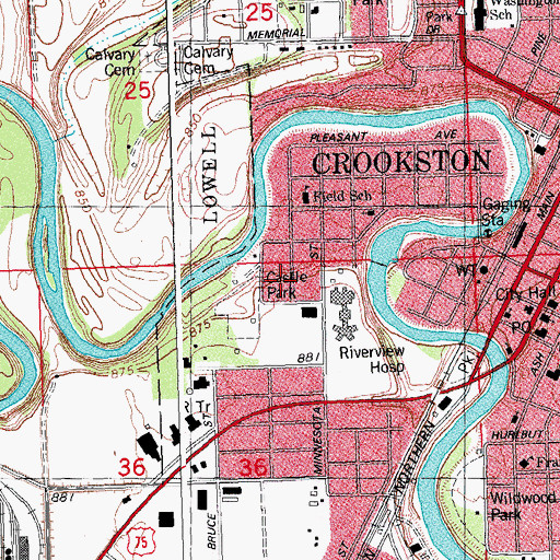 Topographic Map of Castle Park, MN