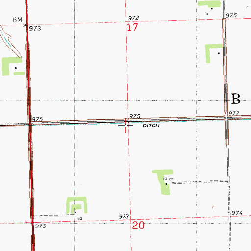 Topographic Map of Ditch Number One, MN