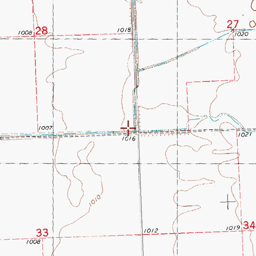 Topographic Map of County Ditch Number Seven, MN