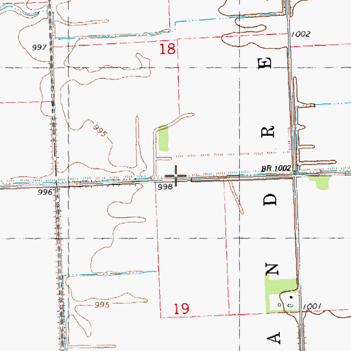 Topographic Map of County Ditch Number Thirty One, MN