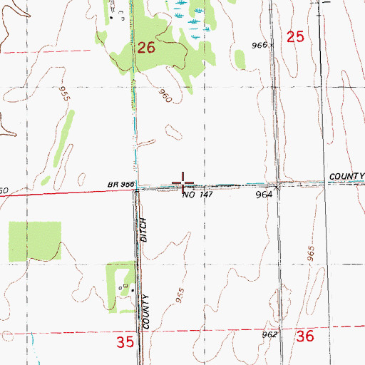 Topographic Map of County Ditch Number One Hundred Fortyseven, MN