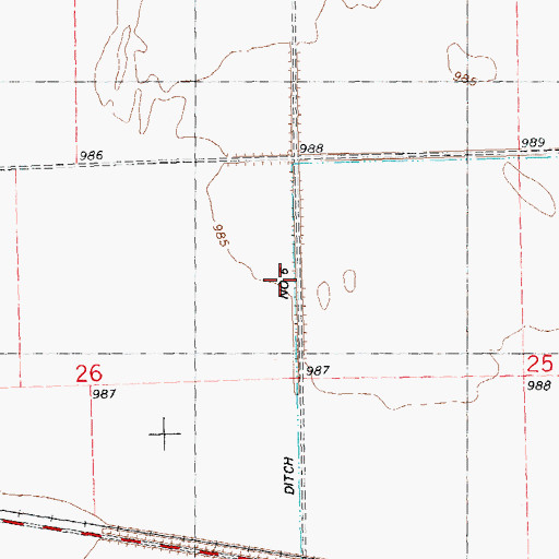 Topographic Map of Judicial Ditch Number Six, MN