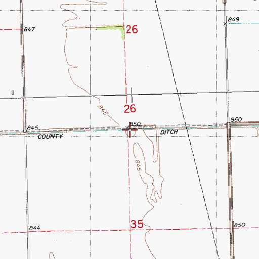 Topographic Map of County Ditch Number Thirtyfive, MN