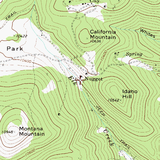 Topographic Map of Nugget, CO