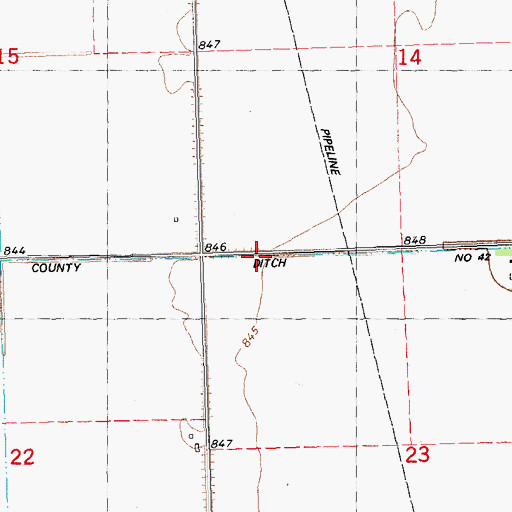 Topographic Map of County Ditch Number Fortytwo, MN
