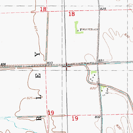 Topographic Map of County Ditch Number Seven, MN