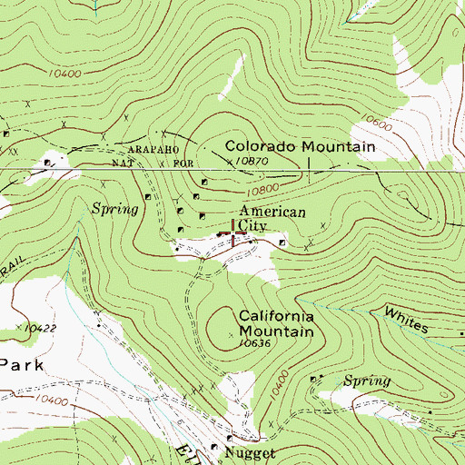 Topographic Map of American City (historical), CO