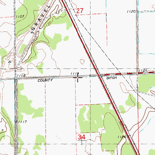 Topographic Map of County Ditch Number Fifteen, MN