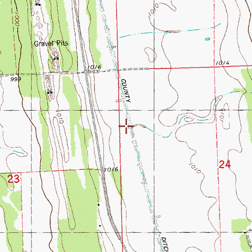 Topographic Map of County Ditch Number Fortytwo, MN