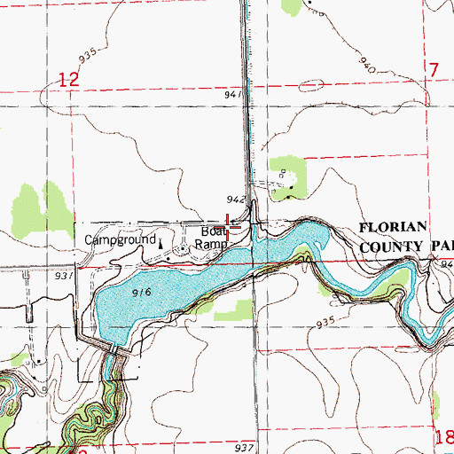 Topographic Map of Florian County Park, MN