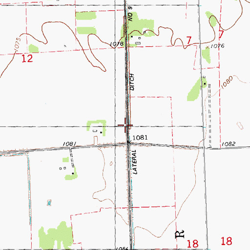 Topographic Map of Lateral Ditch Number Nine, MN
