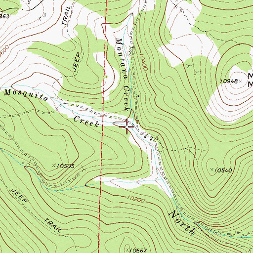 Topographic Map of Montana Creek, CO