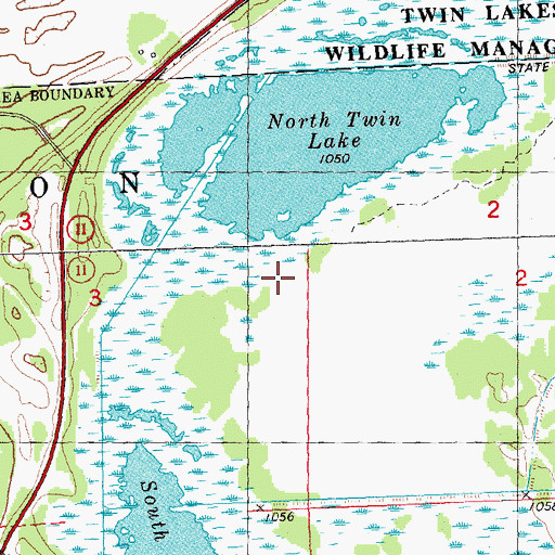 Topographic Map of Twin Lakes State Wildlife Management Area, MN