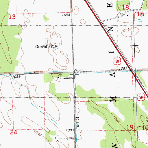 Topographic Map of County Ditch Number Twentythree, MN