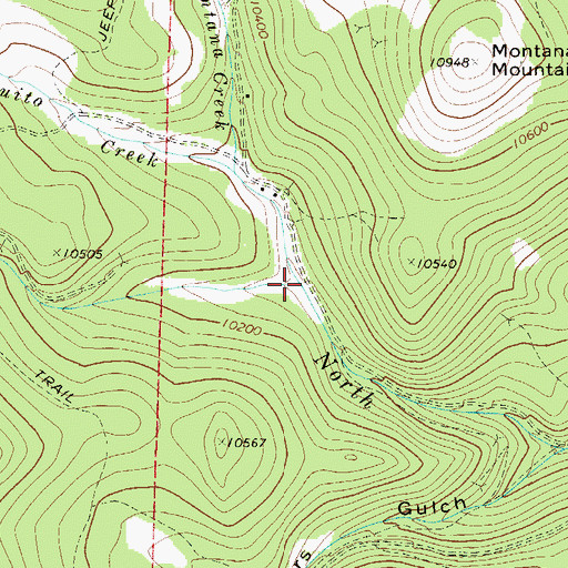 Topographic Map of Mosquito Creek, CO