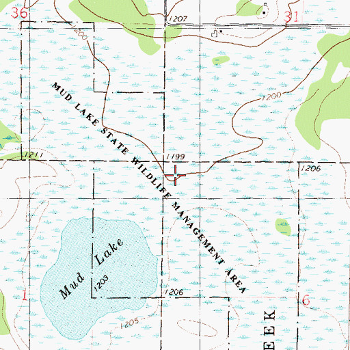 Topographic Map of Mud Lake State Wildlife Management Area, MN