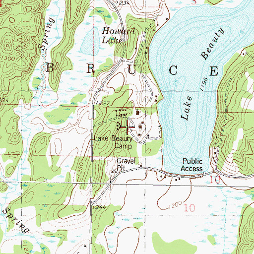 Topographic Map of Lake Beauty Camp, MN