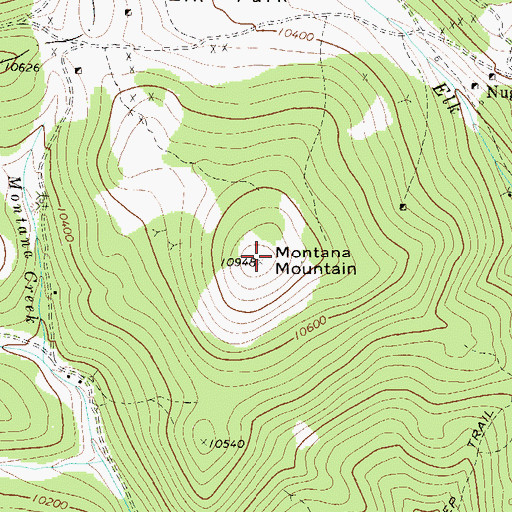 Topographic Map of Montana Mountain, CO