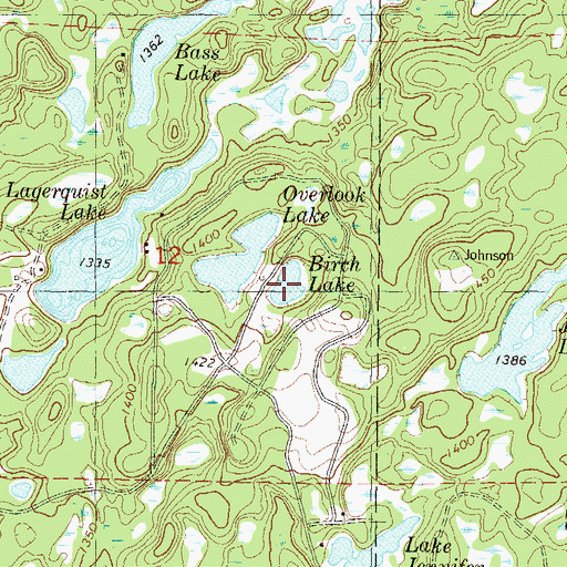 Topographic Map of Birch Lake, MN