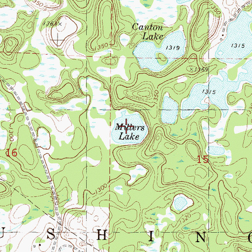 Topographic Map of Millers Lake, MN