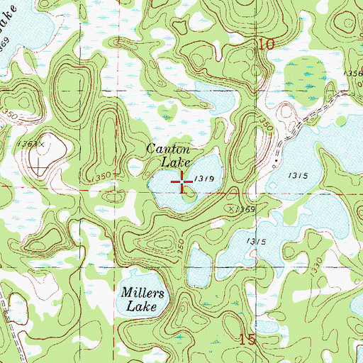 Topographic Map of Canton Lake, MN