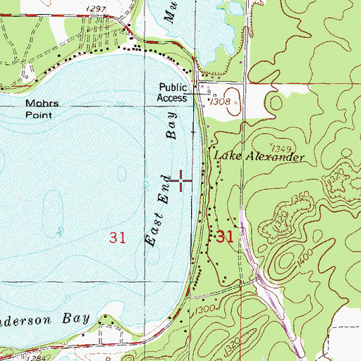 Topographic Map of East End Bay, MN