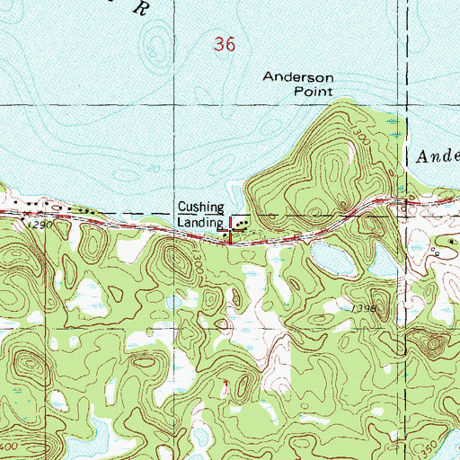 Topographic Map of Cushing Landing, MN