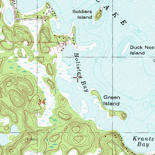 Topographic Map of Holister Bay, MN