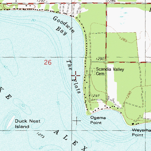 Topographic Map of The Flats, MN