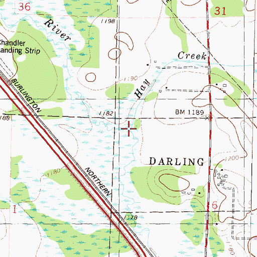 Topographic Map of Hay Creek, MN