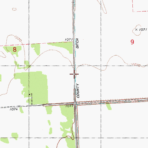 Topographic Map of County Ditch Number Four, MN