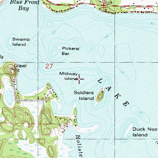 Topographic Map of Midway Island, MN
