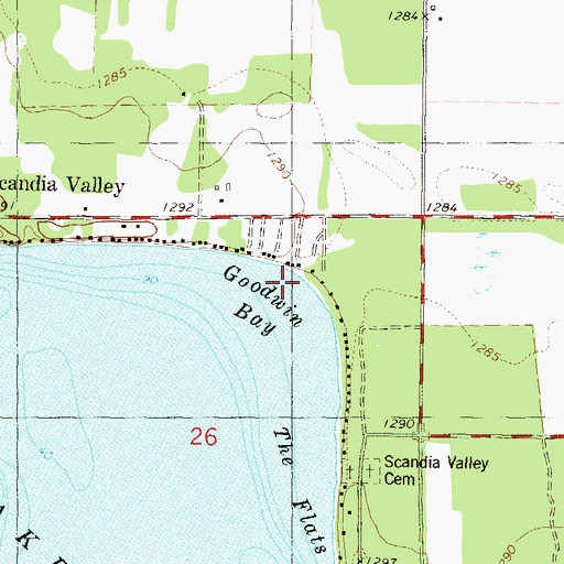 Topographic Map of Goodwin Bay, MN