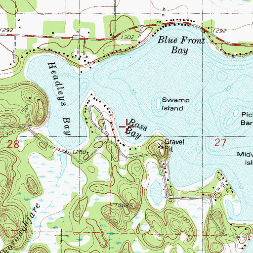 Topographic Map of Bass Bay, MN