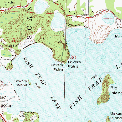 Topographic Map of Lovers Point, MN