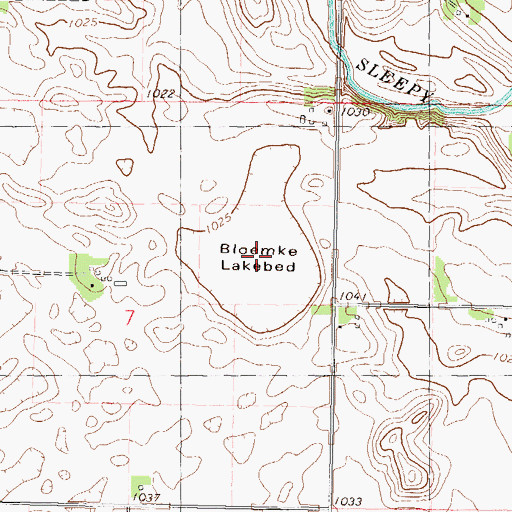 Topographic Map of Bloemke Lakebed, MN