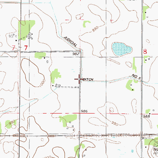 Topographic Map of Judicial Ditch Number Five, MN