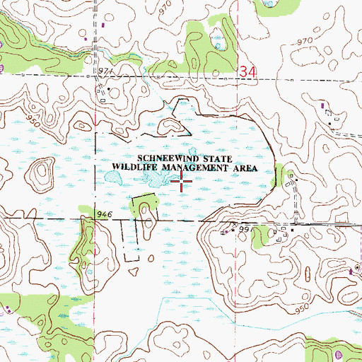 Topographic Map of Schneewind State Wildlife Management Area, MN