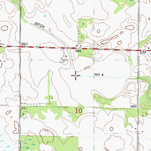 Topographic Map of Judicial Ditch Number Four, MN