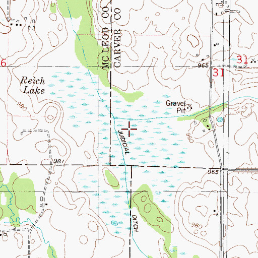 Topographic Map of Reich Lake, MN