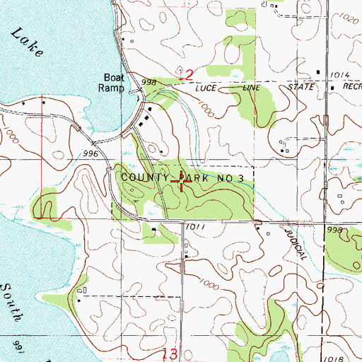 Topographic Map of County Park Number Three, MN