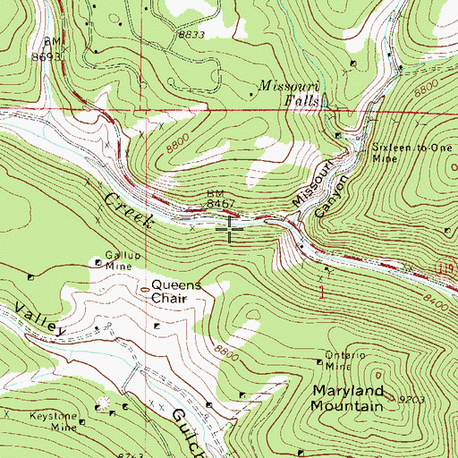 Topographic Map of Missouri Creek, CO