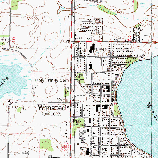 Topographic Map of Holy Trinity Cemetery, MN