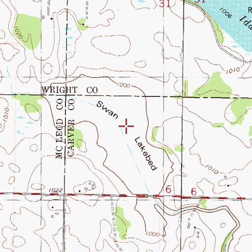 Topographic Map of Swan Lakebed, MN